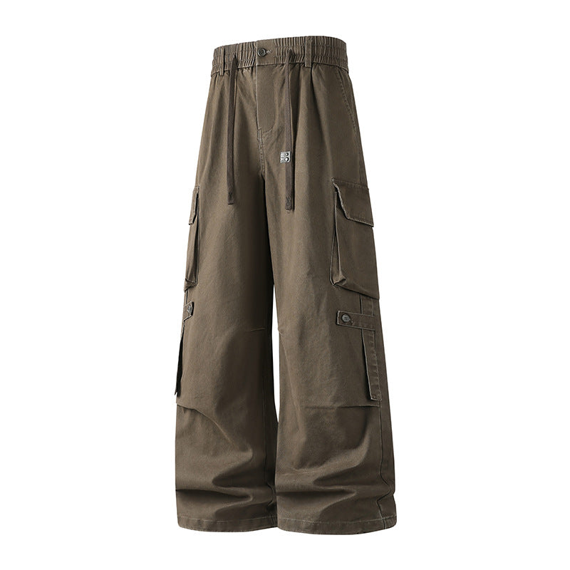 Herren Extraweite Baggy-Cargo-Hose mit Elastikbund, Tunnelzug und Mehrfach‑Utility‑Taschen Mune Fashion