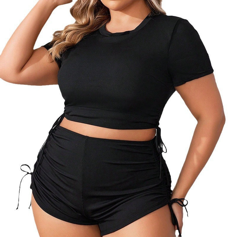 Women's Sporty Crop Top and Shorts Set Mune Fashion