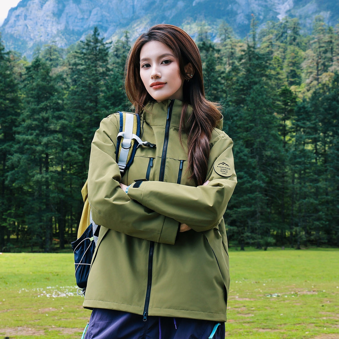 Men's Waterproof Breathable Softshell Outdoor Jacket with Adjustable Hood Mune Fashion