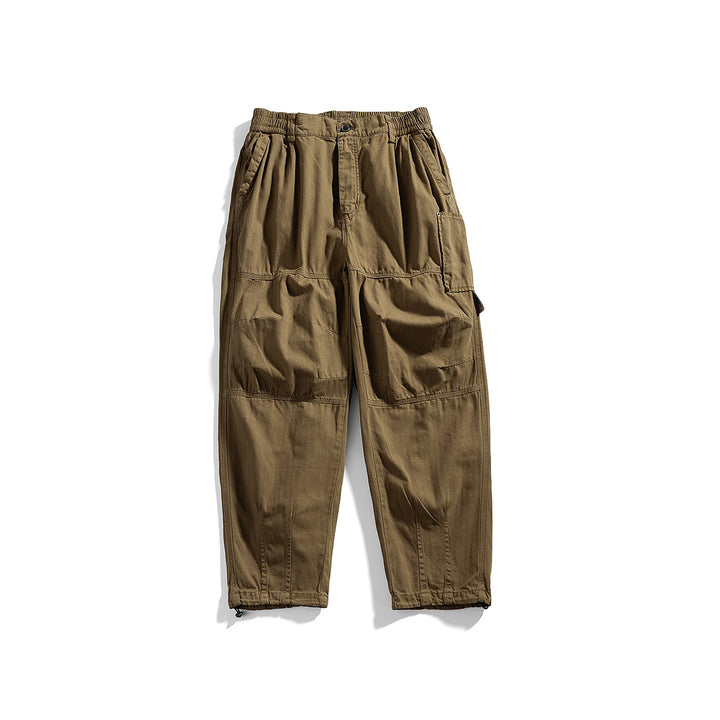 Men's relaxed utility pants with elastic waistband, reinforced knees, and corded hem Mune Fashion