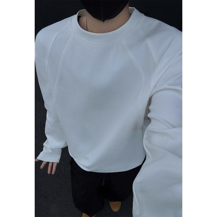 Men's Oversize Crew Neck Sweatshirt with Raglan Sleeves and Clean Minimal Design Mune Fashion