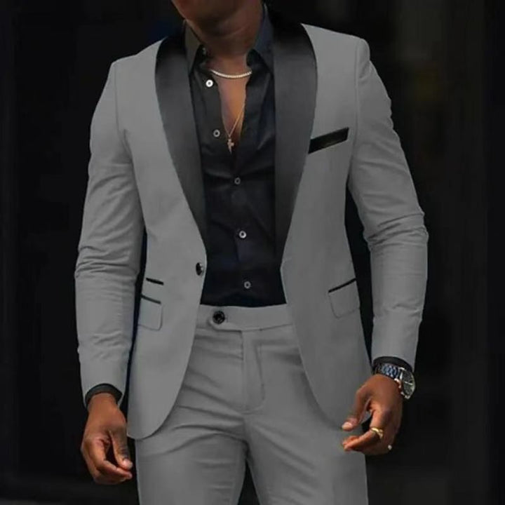 Men's narrow cut tuxedo with satin lapels and slim-fit trousers Mune Fashion