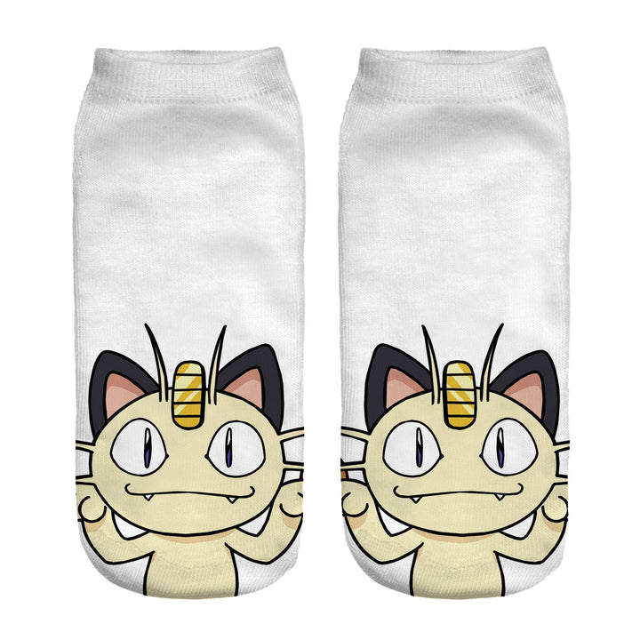 Unisex Low Ankle Socks with Cartoon Monster Face and Soft Cotton Blend Mune Fashion
