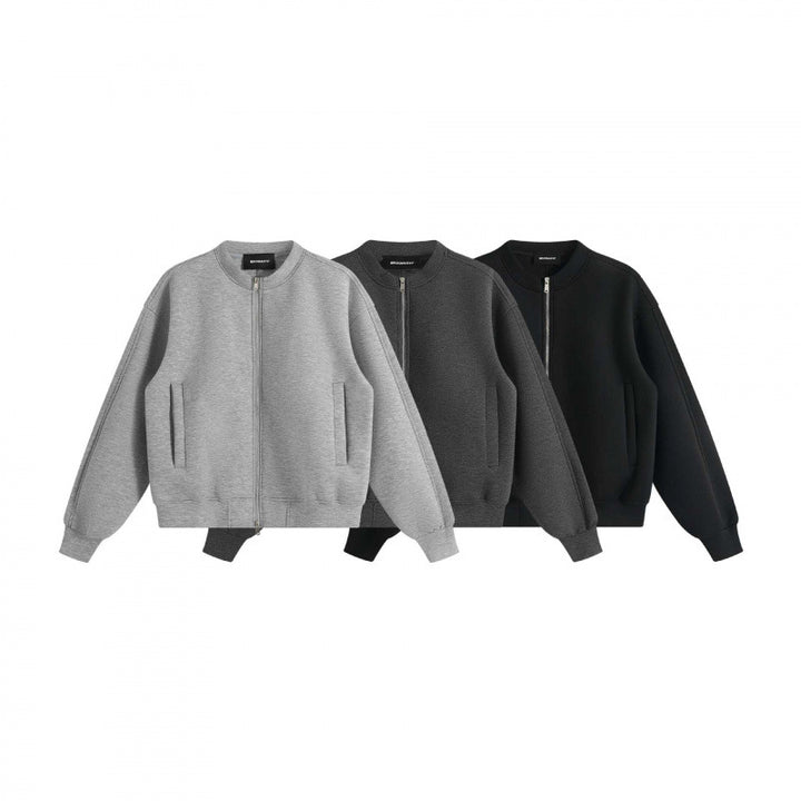 Unisex Boxy-Zip-Bomber Jacket made of French Terry with concealed side pockets and ribbed hem Mune Fashion