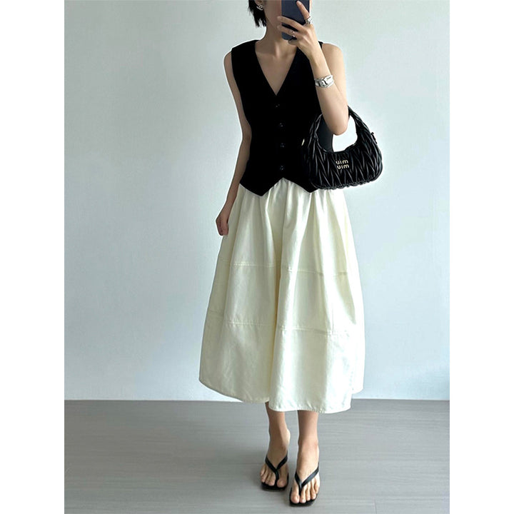 Women Elegant, wide-cut Midi skirt Mune Fashion