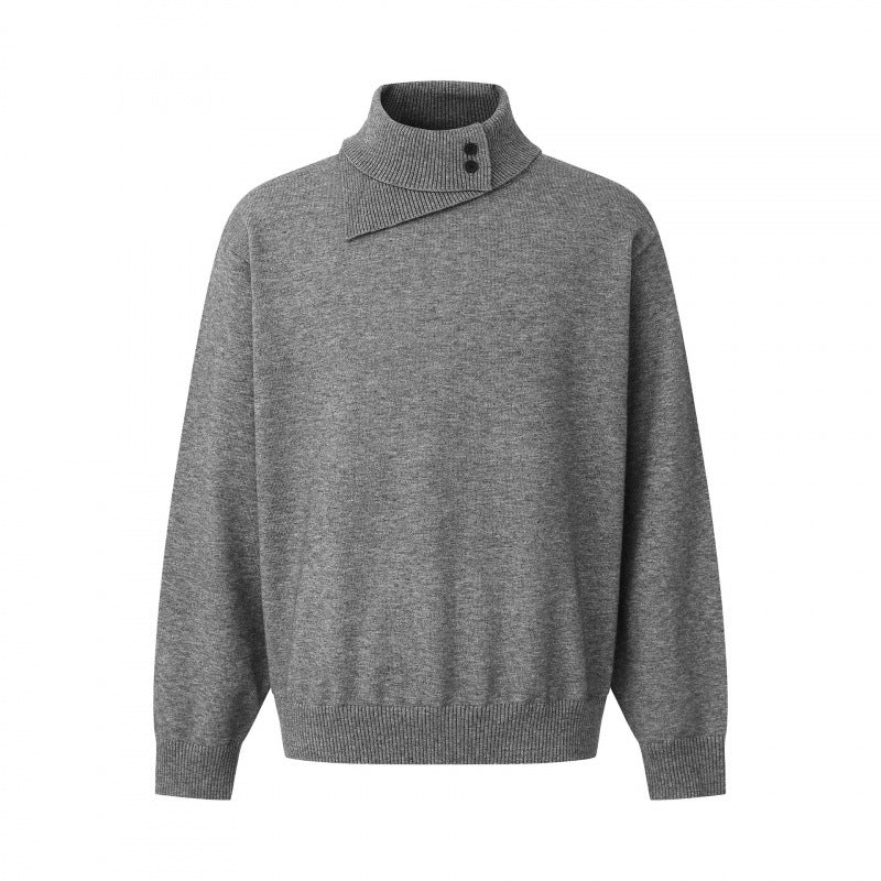 Unisex Boxy-Troyer with asymmetric funnel neck and snap button placket Mune Fashion