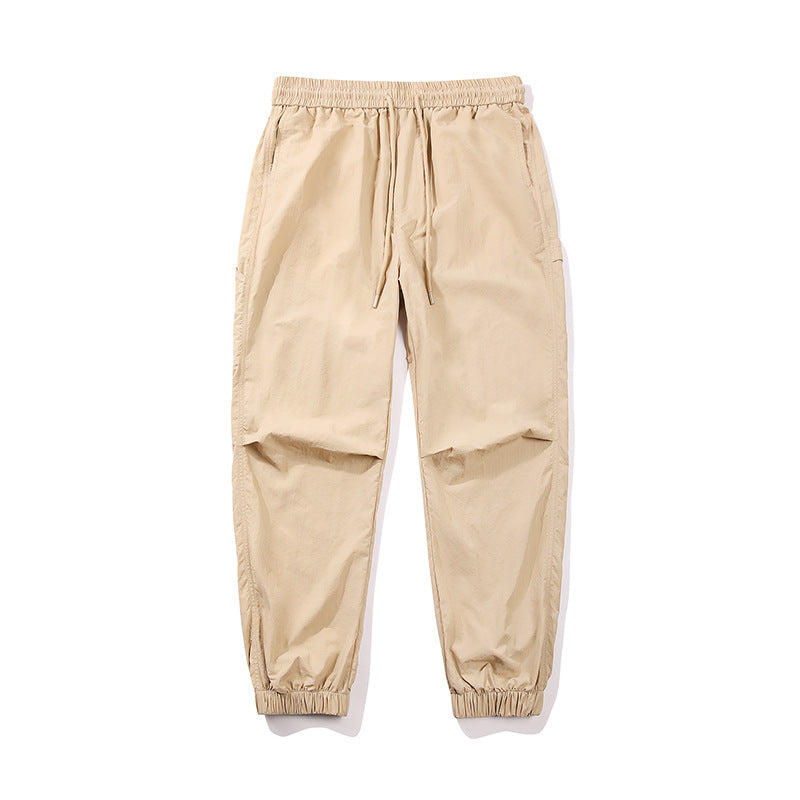 Men's Technical Ripstop Jogger Pants with Drawstring, Knee Panels and Ribbed Cuff Mune Fashion
