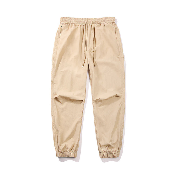 Men's Technical Ripstop Jogger Pants with Drawstring, Knee Panels and Ribbed Cuff Mune Fashion