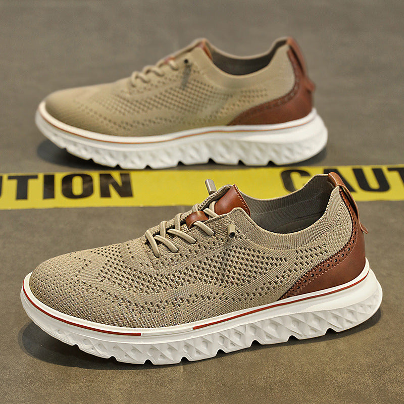 Men's breathable knitted sports shoes with shock-absorbing honeycomb sole Mune Fashion