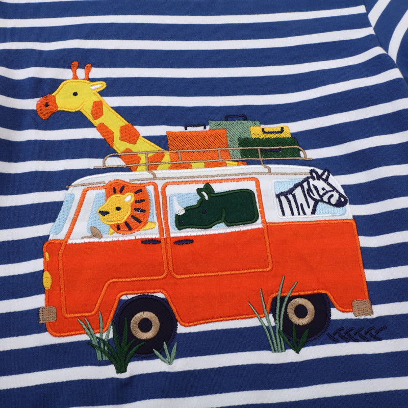 Boys T-shirt with animal motif and playful vehicle design Mune Fashion