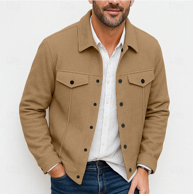 Men’s robust overshirt jacket made of wool blend with patch breast pockets Mune Fashion