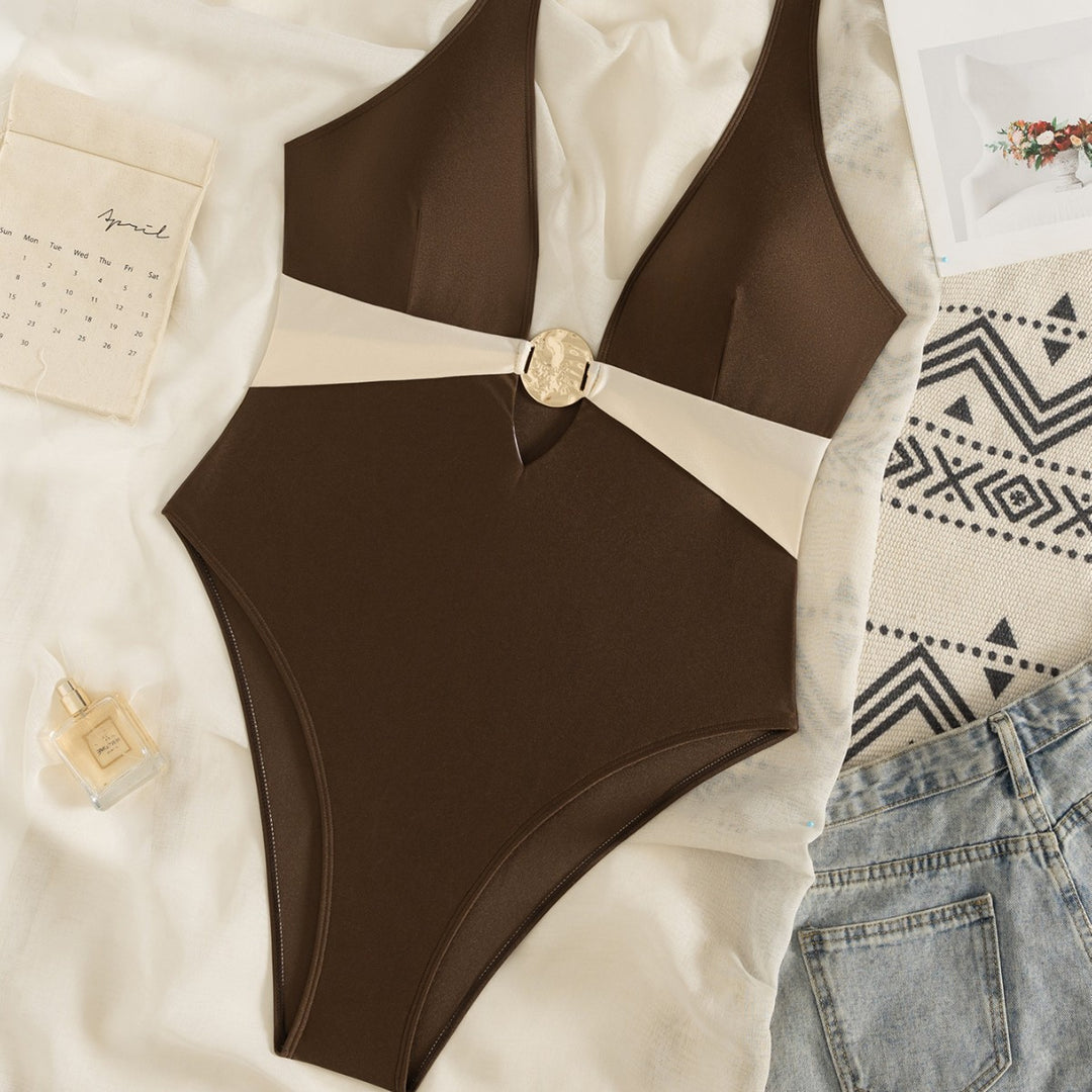 Ladies Stylish One-Piece Swimsuit with High-Quality Accents Mune Fashion