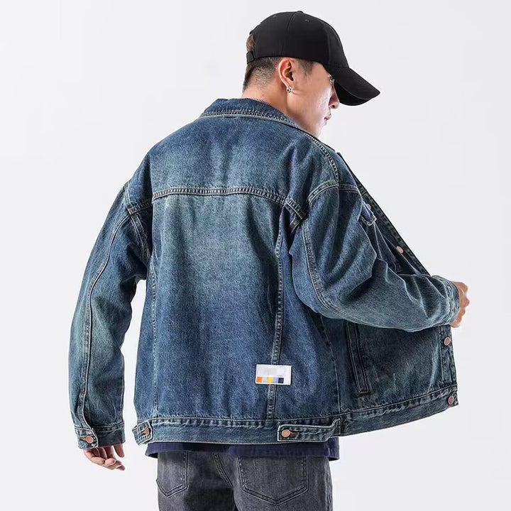 Men's Casual Denim Jacket with Modern Accents Mune Fashion