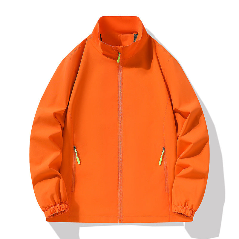 Men's Minimalist Softshell Outdoor Jacket with Stand-Up Collar, Wind and Water Resistant Membrane and Fluorescent Zipper Pulls Mune Fashion