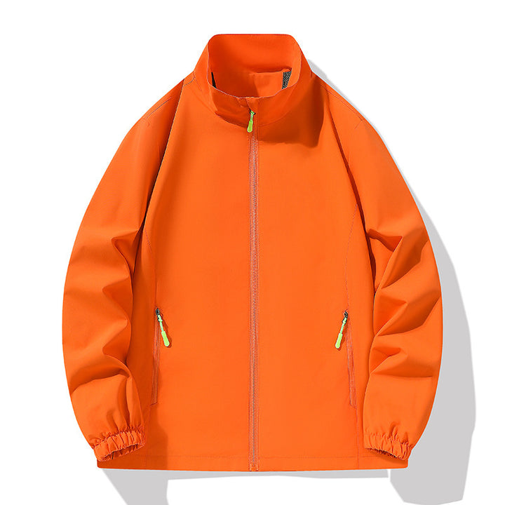 Men's Minimalist Softshell Outdoor Jacket with Stand-Up Collar, Wind and Water Resistant Membrane and Fluorescent Zipper Pulls Mune Fashion