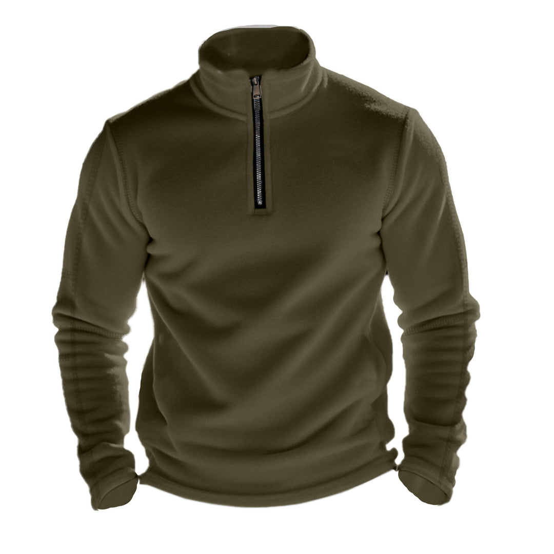 Men's functional fleece pullover with half zip, stand-up collar and raglan sleeves Mune Fashion