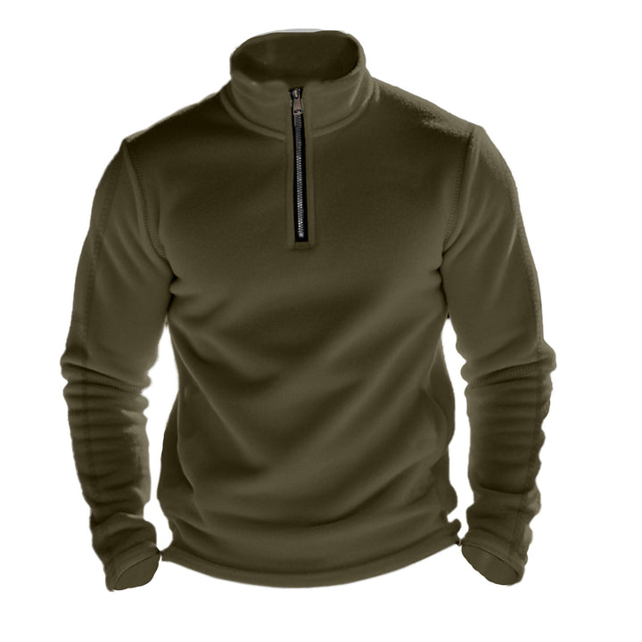 Men's functional fleece pullover with half zip, stand-up collar and raglan sleeves Mune Fashion