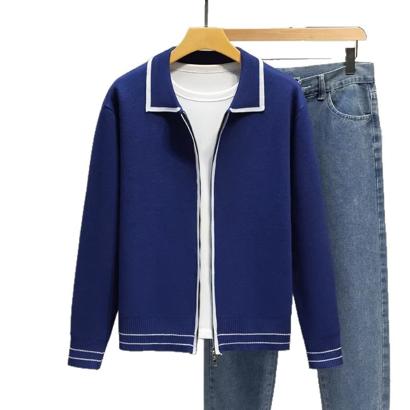 Women's Fashionable Zip-Up Cardigan with Contrast Details Mune Fashion