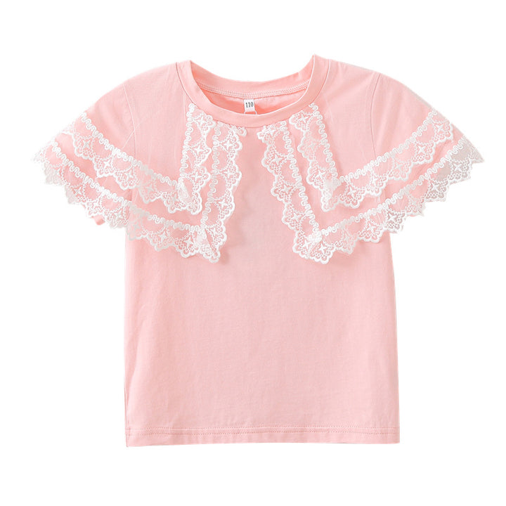 Girl T-shirt with lace sleeves Mune Fashion