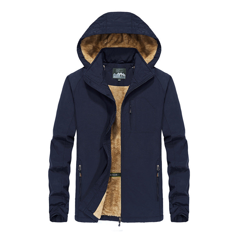 Men's Windproof Softshell Hooded Jacket with Thermal Teddy Lining Mune Fashion