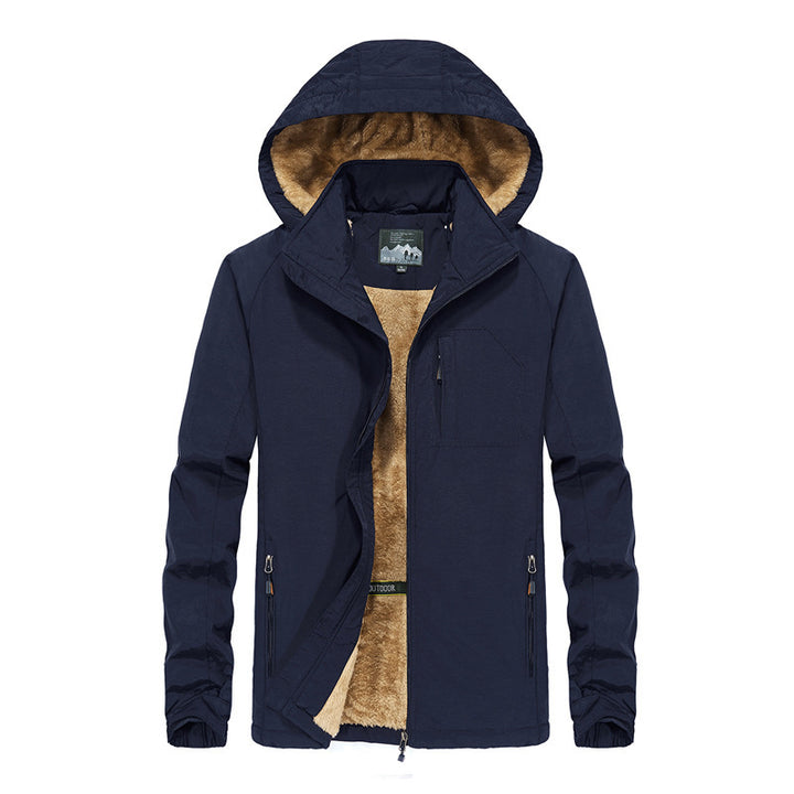 Men's hooded outdoor jacket with teddy fleece lining, windproof shell and multiple pockets Mune Fashion
