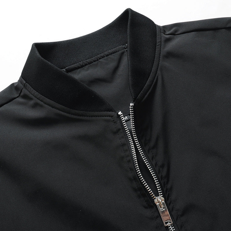 Men's lightweight nylon bomber jacket in aviator utility style with arm pocket and ribbed cuffs Mune Fashion