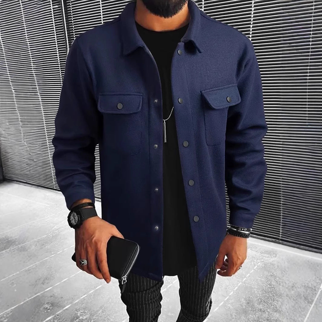 Men's Fashion Shirt Jacket with Practical Pockets