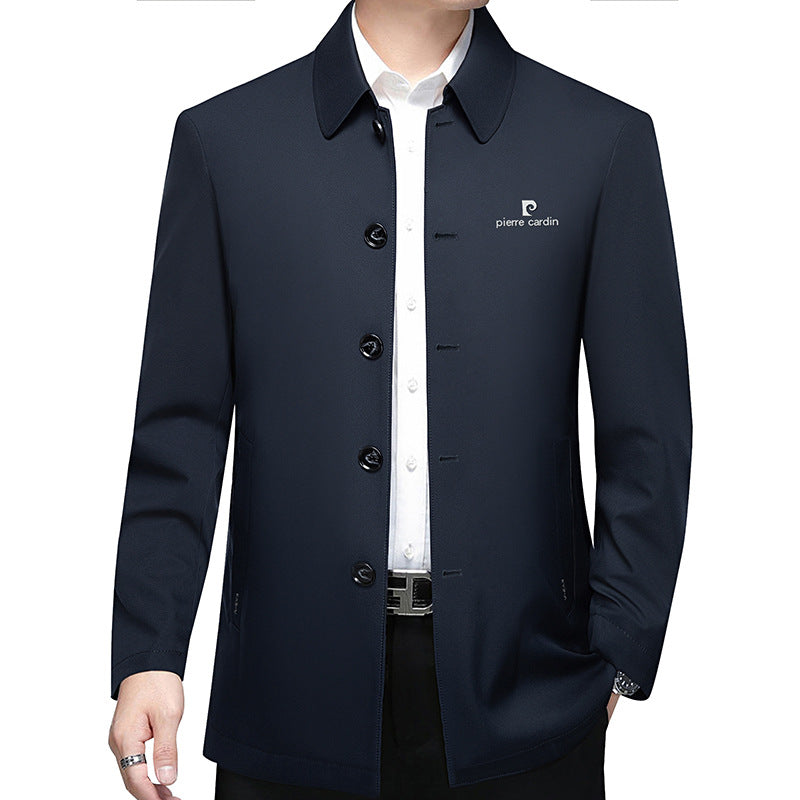 Men's short coat with minimalist design and checkered inner lining Mune Fashion