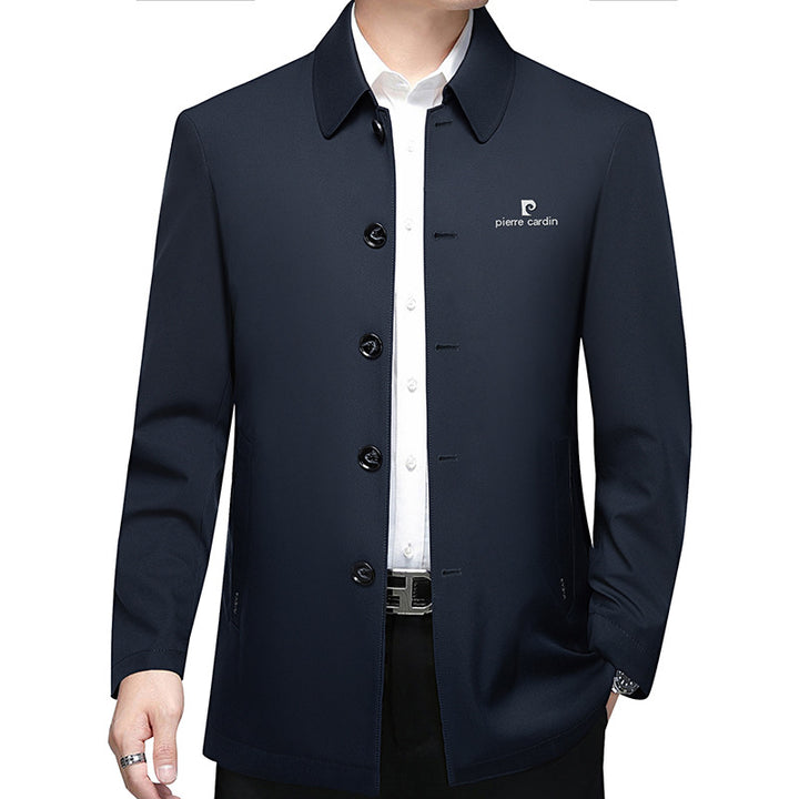 Men's short coat with minimalist design and checkered inner lining Mune Fashion