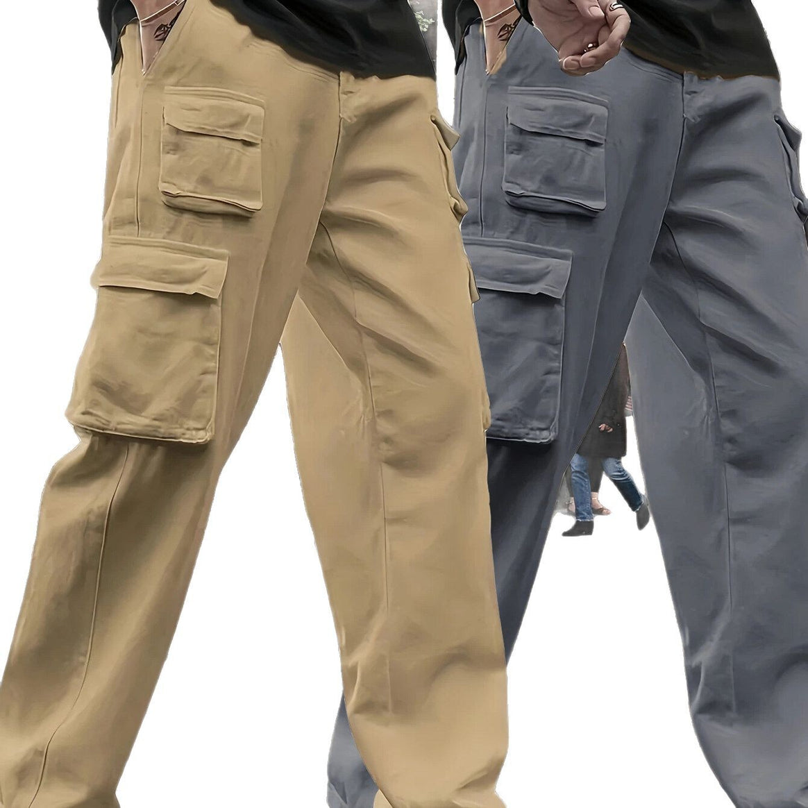 Men's Oversize Utility Cargo Pants with multiple patch pockets Mune Fashion