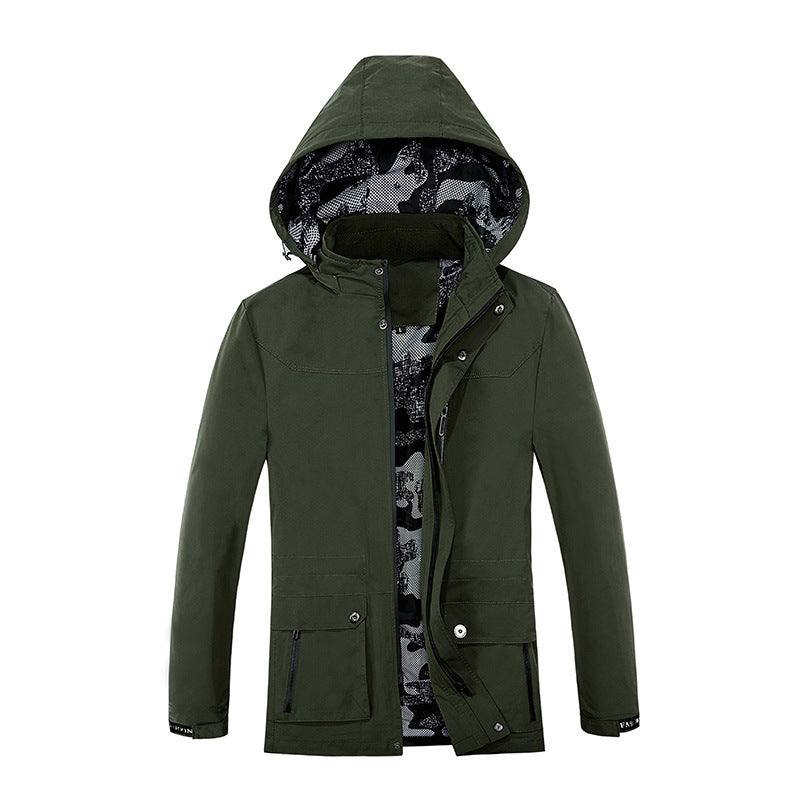 Men's lightweight field parka with hood camouflage-padded interior lining and multifunctional pockets Mune Fashion