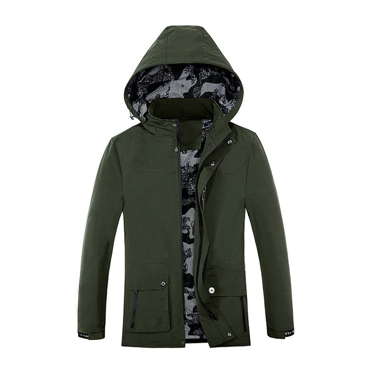 Men's lightweight field parka with hood camouflage-padded interior lining and multifunctional pockets Mune Fashion