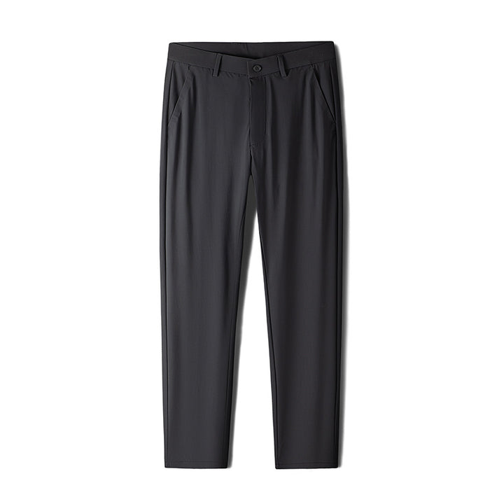 Men's Slim Business Stretch Pants with Crease and Comfort Waistband Mune Fashion