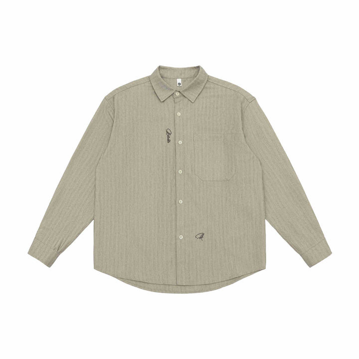 Unisex Oversized Shirt Jacket made of textured linen blend with chest pocket Mune Fashion