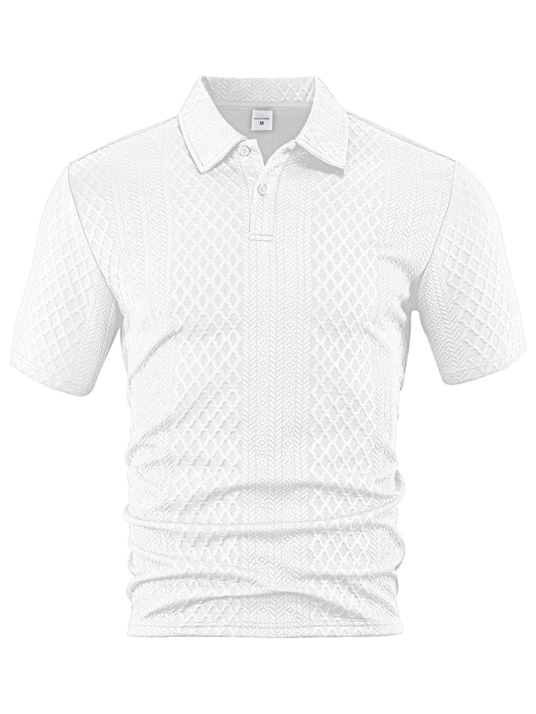 Men's textured jacquard polo shirt short sleeves slim fit with polo collar Mune Fashion
