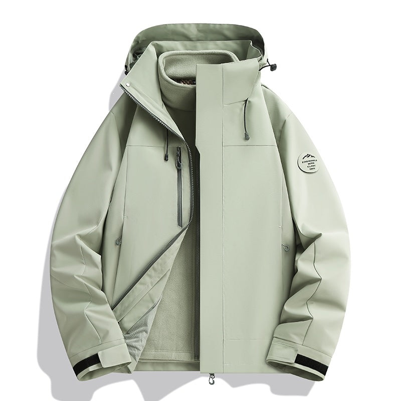 Men's Waterproof Softshell Jacket with Fleece Lining, Adjustable Hood & Zip Breast Pocket Mune Fashion