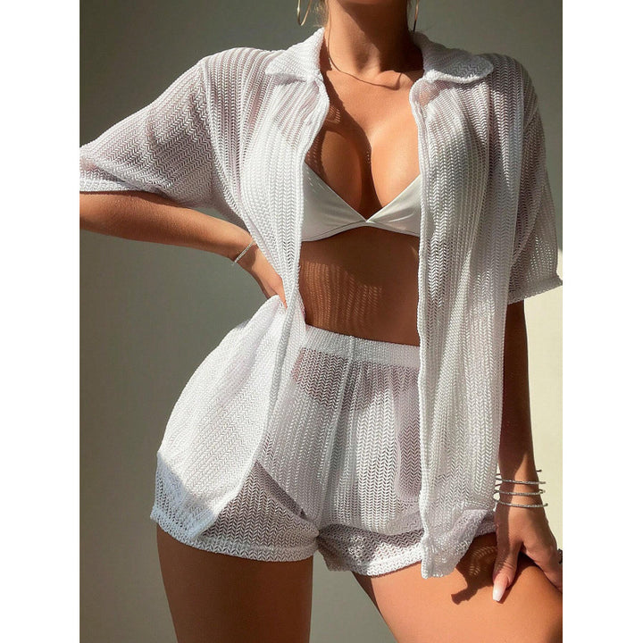Women’s beach scarf with fashionable open cut and casual shorts Mune Fashion