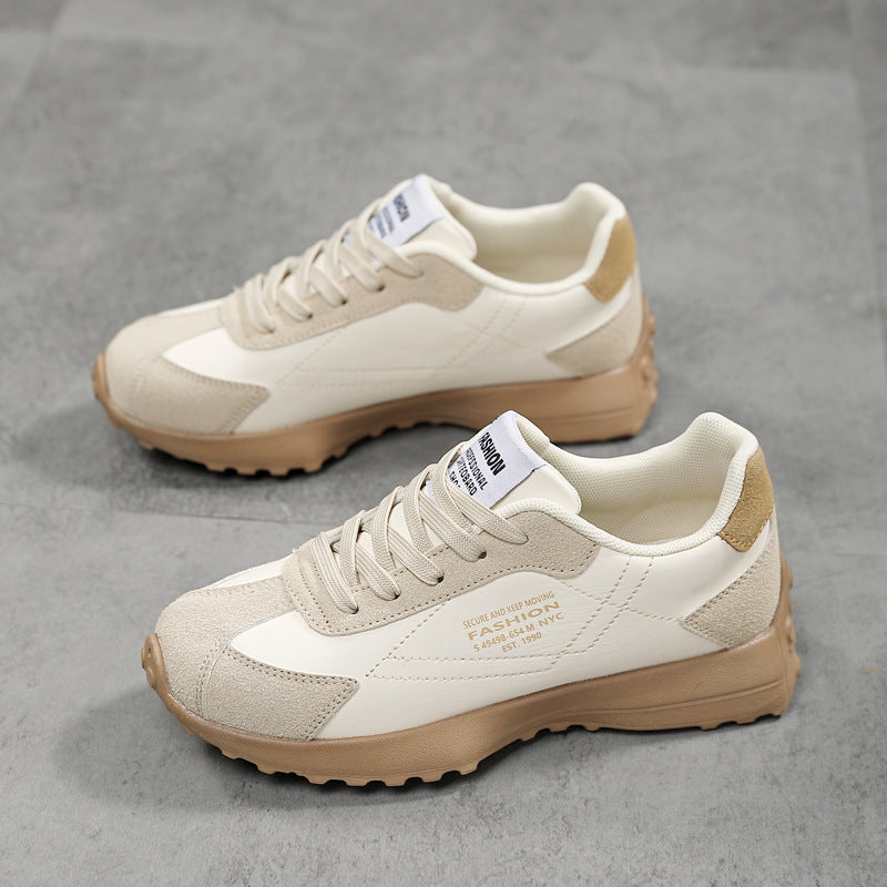 Ladies nan lightweight retro running sneakers made of synthetic leather and velour with padded heel support and non-slip tread sole Mune Fashion
