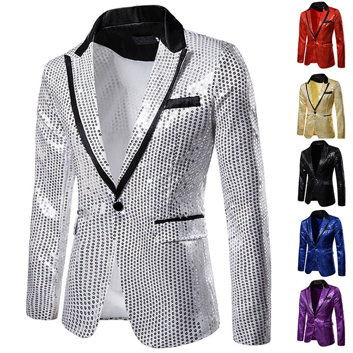Men's sequined blazer with contrasting lapel and tailored silhouette Mune Fashion