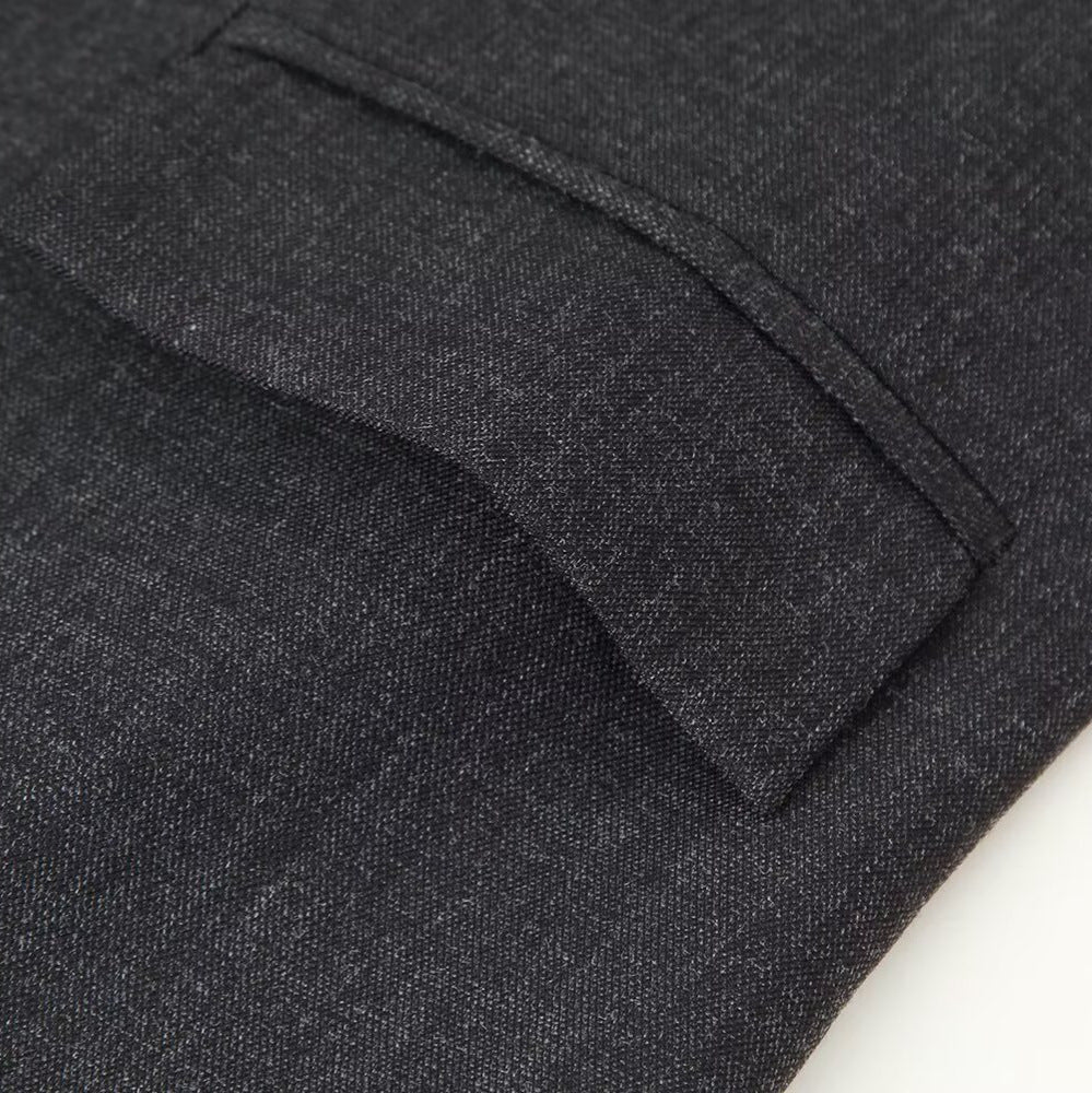 Women's oversized blazer in boxy cut with asymmetrical stand collar and concealed button placket Mune Fashion
