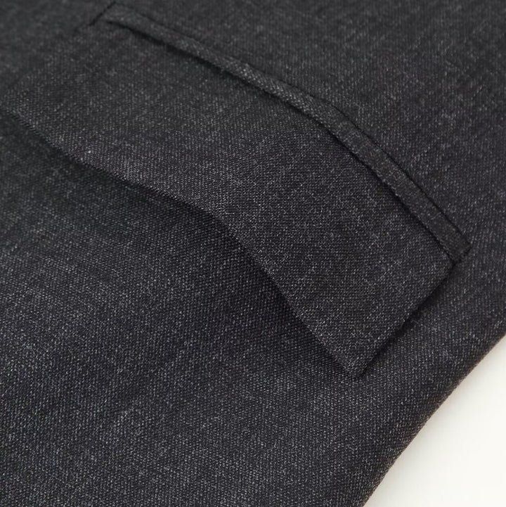 Women's oversized blazer in boxy cut with asymmetrical stand collar and concealed button placket Mune Fashion