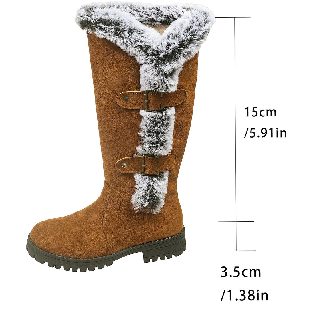 Women's Winter Boots with Cozy Faux Fur Collar and Slip-Resistant Sole Mune