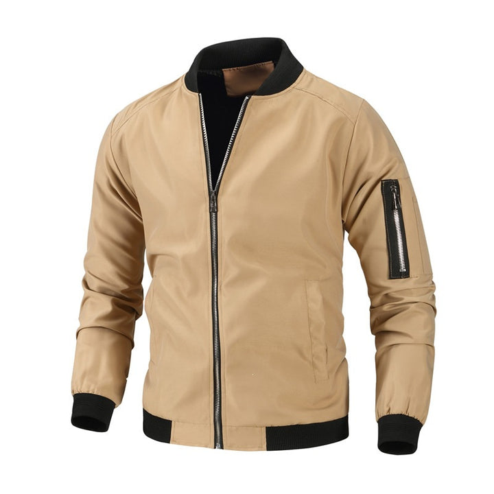 Men's Fashionable Bomber Jacket with Side Zipper Pockets Mune Fashion