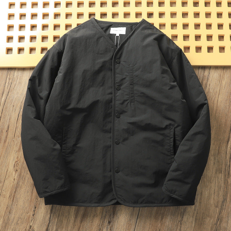 Men's lightly padded thermo liner jacket with snap button closure and rounded hem Mune Fashion