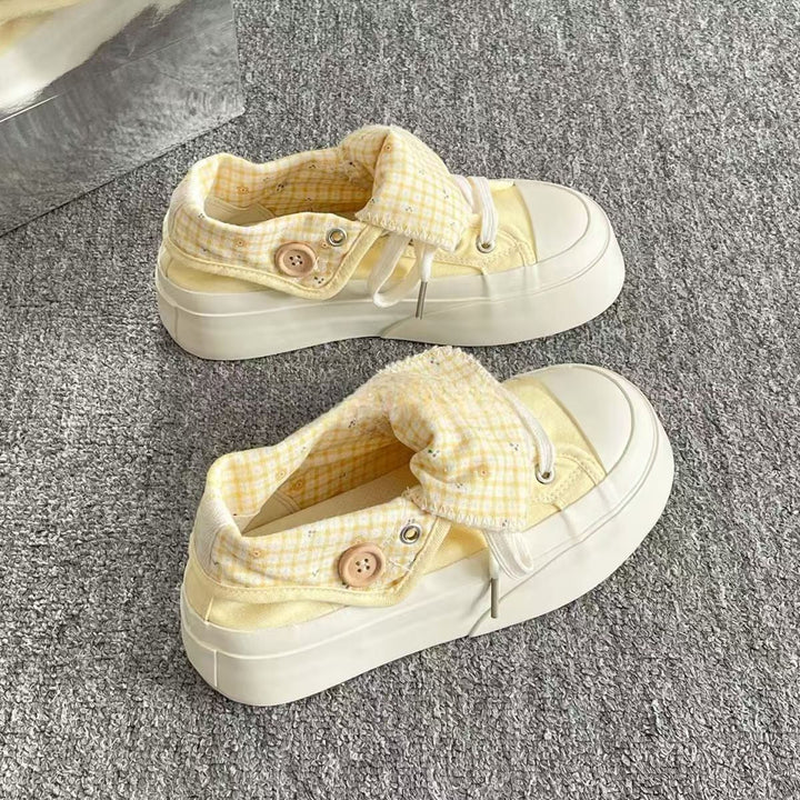 Women's platform sneakers with floral lining and comfortable collar Mune Fashion