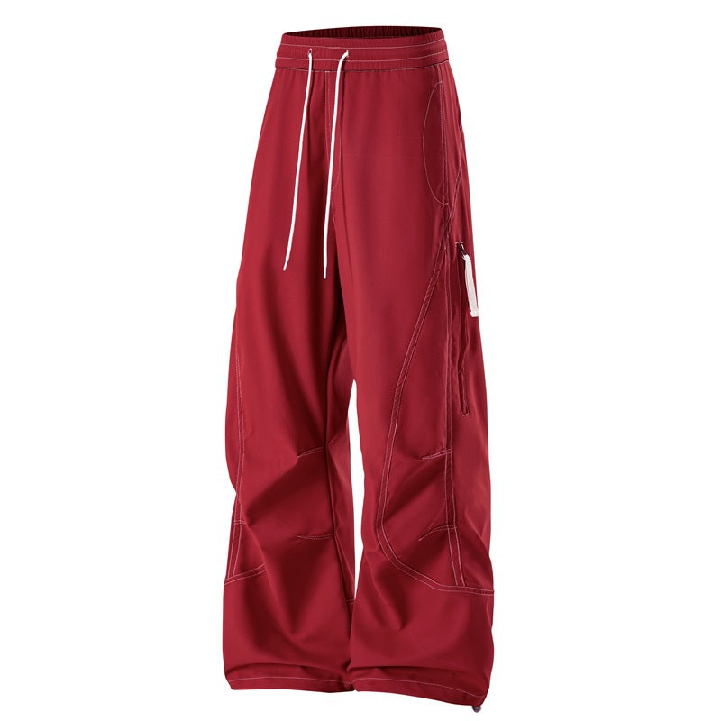 Men's loose cargo pants with elastic waistband, drawstring and side zip pocket Mune Fashion