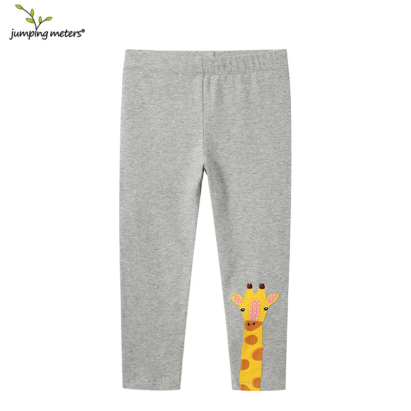 Girls' leggings with cute giraffe appliqué Mune Fashion