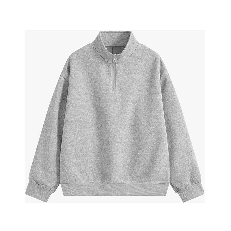 Unisex oversized half-zip sweatshirt with stand-up collar, ribbed cuffs, and soft fleece lining Mune Fashion