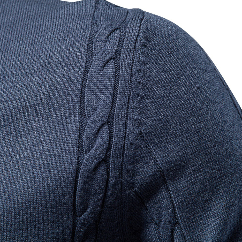Men's turtleneck sweater with vertical cable pattern and slim fit Mune Fashion
