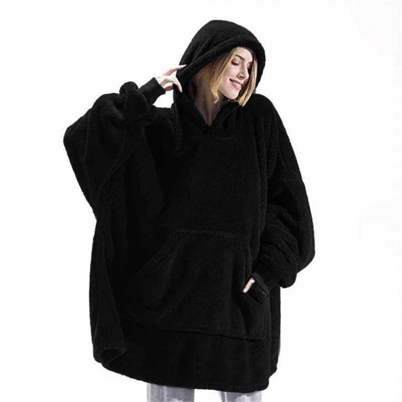 Women's Oversized Fleece Hoodie with Kangaroo Pocket and Hood Mune